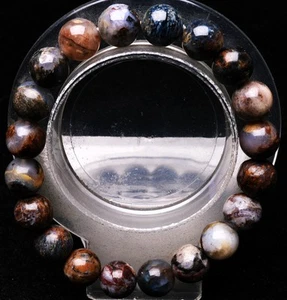 10.6mm Natural Colorful Pietersite Namibia Gemstone Crystal Round Beads Bracelet - Bild 1 von 6