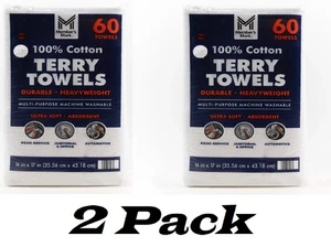 2 Pack - Member's Mark 100% Cotton Terry Towels, 14" x 17" (60 ct.) - Picture 1 of 6