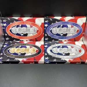 2008 State Quarter Collection Gold Platinum Edition Denver Philadelphia Mint New - Picture 1 of 3