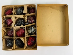 Vintage Mercury Glass Ornaments Germany Original Box Mid Century 1950's 60's - Picture 1 of 11