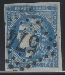 PLA-01-4-3: Bordeaux 46 report 2 case 5 oblitéré GC574 de Bourges superbe - Imagen 1 de 1