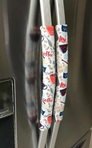 Refrigerator Oven Door Padded Appliance Handle Covers Latte Coffee Set of 2 - Picture 1 of 5