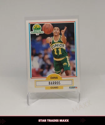 1990 DANA BARROS #175 FLEER NBA SEATTLE SUPERSONICS BASKETBALL CARD — 第 1/2 张图片