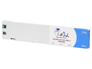 440ml InkOwl CYAN Compatible Cartridge for Roland ECO-SOL MAX 2 (ESL4-4CY) - Picture 1 of 1