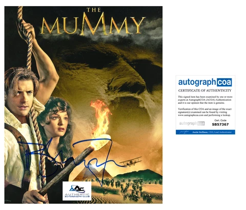 BRENDAN FRASER AUTOGRAPH SIGNED 8X10 PHOTO THE MUMMY ACOA Cover