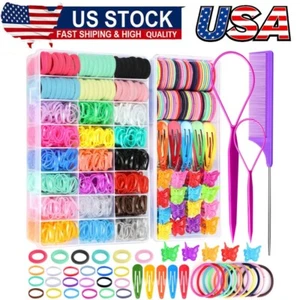 Hair Accessories Set:Colorful Rubber Bands,Cotton Hair Ties,Ponytail Holders - Picture 1 of 10