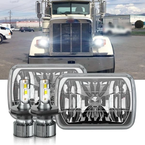 For Freightliner FL50 FL60 FL70 FL80 MT35 MT45 MT55 Pair 5x7" 7x6" LED Headlight - Picture 1 of 13