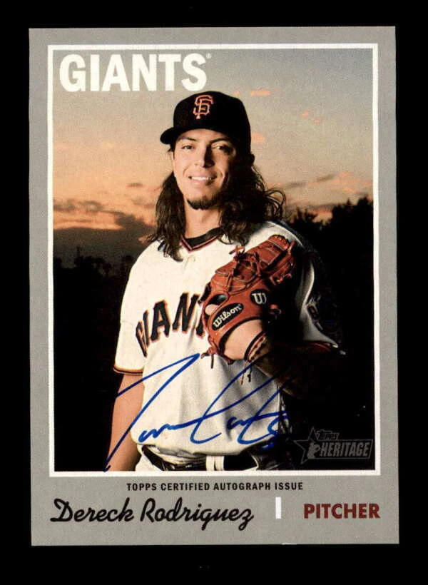 DERECK RODRIQUEZ 2019 TOPPS HERITAGE ROOKIE ON CARD AUTOGRAPH AUTO RC BF1048 - Image 1 of 1