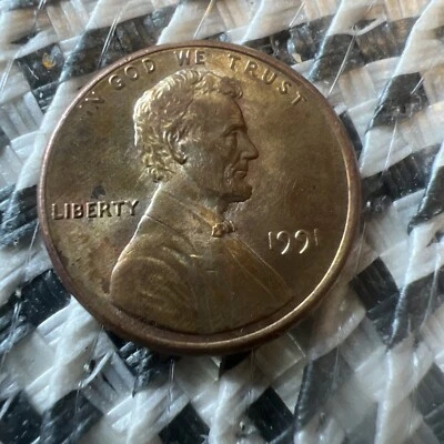 Lincoln Cent 1991/error de huelga descentrado/buen tono/barato/guau/#33/ Foto 1 de 4