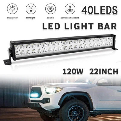 22" inch 1200W Led Light Bar Dual Row Spot Flood Combo Work 4WD Truck SUV ATV US - Image 1 of 4
