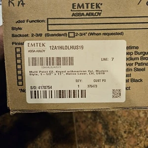 Emtek 12A1 Multi Point Lock Trim (Door Config #2) - , Modern Style 12A1HLOLHUS19 - Picture 1 of 2