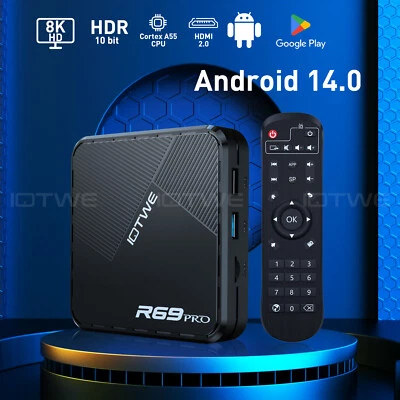 Smart TV BOX Android14 8K128G 2.4G/5G WIFI6 Media Player Octa Core USB 1001000M - Bild 1 von 4