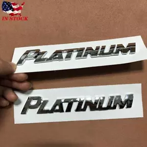 Chrome 2x For Sequoia Rear Door Roof Side Mark " Platinum " Letter Emblem Badge - Foto 1 di 6
