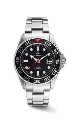 Orologio Lorenz Tako Special Nero Rosso 030254GG Watch Automatico Acciaio Uomo - Immagine 1 di 3