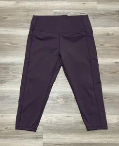 Zyia Active Women’s Size 6-8 Hi-Rise Capri Purple Plum Pockets Stretch Leggings - Picture 1 of 8