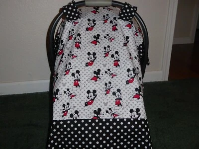 **MICKEY MOUSE**Cubierta de toldo para asiento de coche infantil bebé hecho a mano  Foto 1 de 2