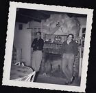 Antique Vintage Photograph Two Men Leaning on Fireplace
