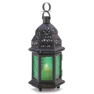 LINTERNA DE VELA COLGANTE DE DECORACIÓN DE ILUMINACIÓN PARA EL HOGAR VERDE ESTILO MARROQUÍ - Imagen 1 de 4