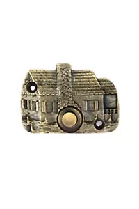 Vintage Brass Door Bell Button - Antique Style Brass Front Door Bell Push Button - Picture 1 of 2