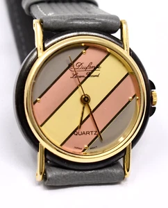 Vintage NOS Dufonte Lucien Piccard postmoderne Herren-Quarzuhr Bonbonstreifen - Bild 1 von 5