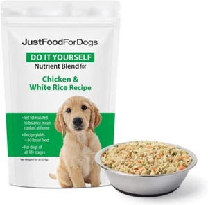 JustFoodForDogs DIY Nutrient Blend Chicken & White Rice 7.93oz-Homemade Dog Food - Picture 1 of 8