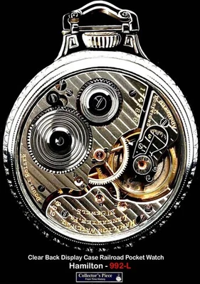 Reloj Bolsillo Ferrocarril Chapado en Plateado con Pantalla Hamilton 992-L Funcionando Foto 1 de 4