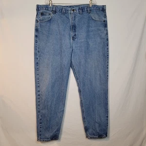 Carhartt B17-DST Relaxed Fit Blue Jeans Mens 44x32 Light Wash 100% Cotton Denim - Picture 1 of 10