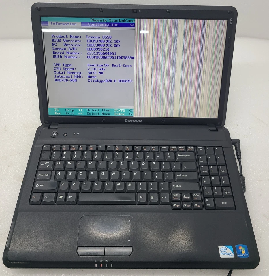 Portátil Lenovo G550 Intel Pentium Dual-Core 3 GB Ram SIN HD/OS Pantalla defectuosa (FL) Foto 1 de 4