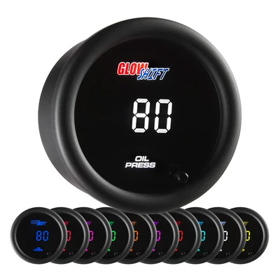 GlowShift 10 Color Digital Oil Pressure Gauge - Image 1 of 4