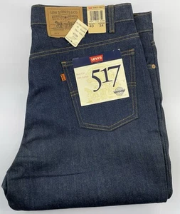 Vintage 80's Levis 517 Boot Cut Jeans Mens 40x30 Orange Tab Dark Wash NOS - Picture 1 of 4