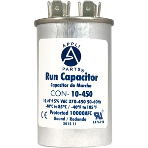 Condensador de funcionamiento de piezas de aplicación para CA 10 MFD UF (MICROFARADIOS) 370 VAC o 450 VAC CBB6 - Imagen 1 de 8