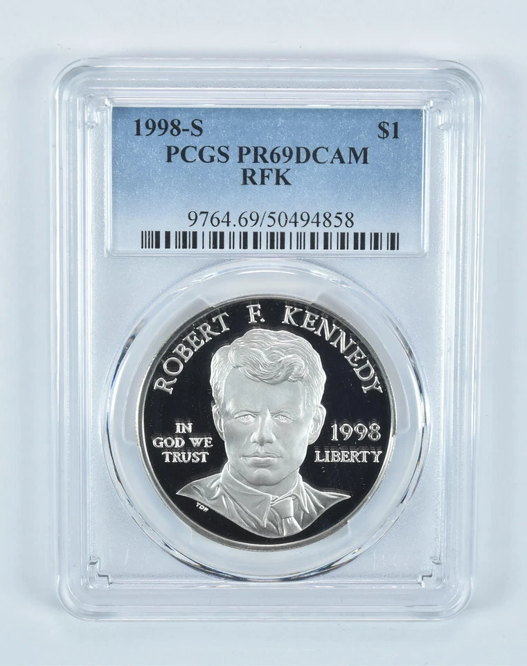 1998-S Robert F Kennedy Commemorative Dollar PR69 DCAM PCGS Blue Label - Image 1 of 4