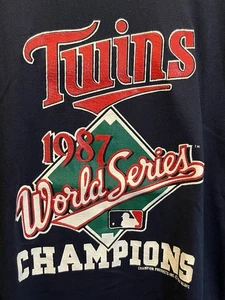 Vintage 1987 MN Twins World Series Champions T Shirt Large Single Stitch READ - Picture 1 of 10