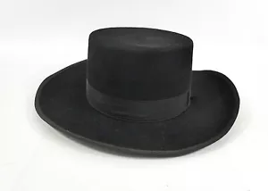 Vintage Black Felt Clasico Andaluz Sombrero Cordobes Hat Size 5 - Picture 1 of 12
