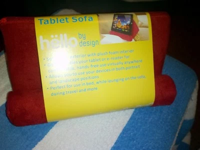 Tablet Pillow For Galaxy/iPad/Various Devices Tablet Sofa Cushion Stand--Red - Image 1 of 4