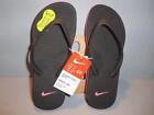 NEW NIKE GIRLS SOLARSOFT THONG 2 --BLACK with pink  FLIP-FLOPS YOUTH  New NWT