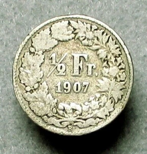 1907 B Swiss ½ Franc as Shown - Picture 1 of 2