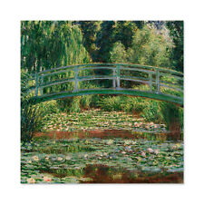 Monet Japanese Footbridge Water Lily Painting Wall Art Canvas Print 24X24 In