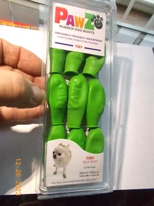 New Pkg of 12 Protex Pawz Natural Rubber Waterproof Dog Boots, for Tiny Dogs - Picture 1 of 5