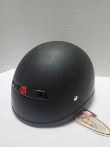 Vega Street Half Helmet Vented DOT Approved Size XS Flat Matte Black - Picture 1 of 4