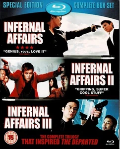 Infernal Affairs Complete Trilogy \ Blu-Ray \ Like New \ Tartan \ OOP \ REGION B - Picture 1 of 2