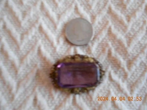 Antike viktorianische lila Anstecknadel - Bild 1 von 4