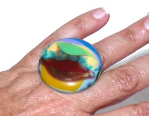 Sobral Kandinsky Odessa bunter großer Statement Künstler Ring Größe 6,5 - Bild 1 von 6