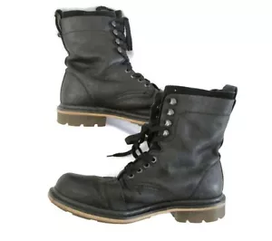 Stivali da combattimento donna Dr Martens 10 neri in pelle stringati punk biker scarpe gotiche - Foto 1 di 7