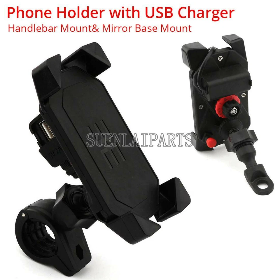 Soporte de teléfono USB para motocicleta de 4-6" para Honda VTX 1300 1800 C R S N F T Foto 1 de 4