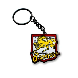 333325 BRISBANE BRONCOS NRL METAL TEAM HERITAGE LOGO KEY RING KEYRING CHAIN - Picture 1 of 1