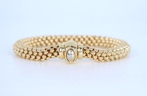 $9,550 Fope ITALY 18K Yellow Gold 8.5mm Wide Mesh Safety Lock 7'' Bracelet - Picture 1 of 10
