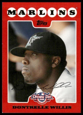 2008 Topps Opening Day #164 Dontrelle Willis Florida Marlins Baseball - Image 1 of 2