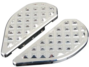 Harley Chrome Waffle Passenger Floorboards 96-17 Softail/86-UP Touring models - Foto 1 di 1