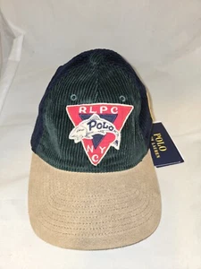 POLO RALPH LAUREN BRAND NEW SUEDE BILL GREEN/BLUE CORDOROY RLPC NCY PATCH HAT - Picture 1 of 4
